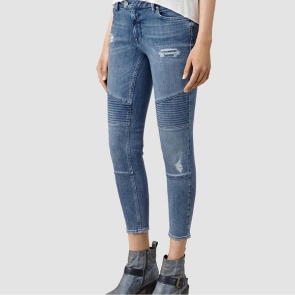 All Saints Denim - ALLSAINTS Biker Slim & Skinny Jeans W30